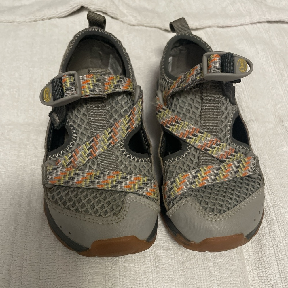 CHACO Odyssey Gray Sport Water Sandal Shoes Little Kids Boys Girls Size 10 EU 28